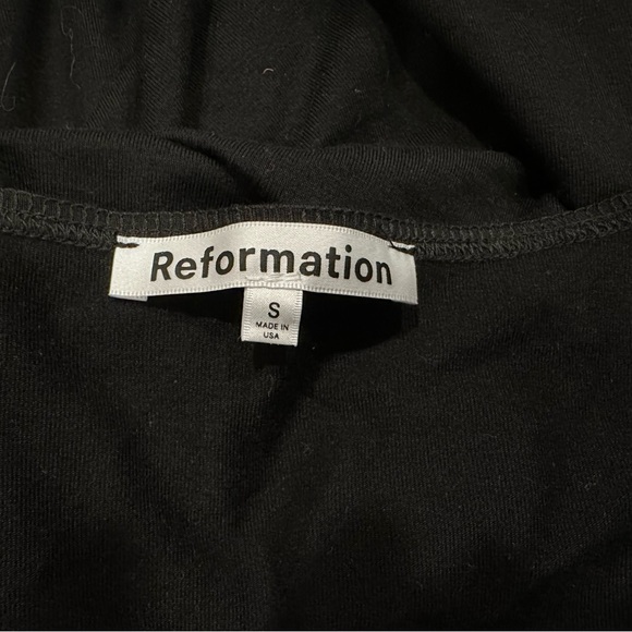 REFORMATION Harlyn Black Cut Out Short Sleeve Maxi Dress Small S NWOT - Picture 6 of 8